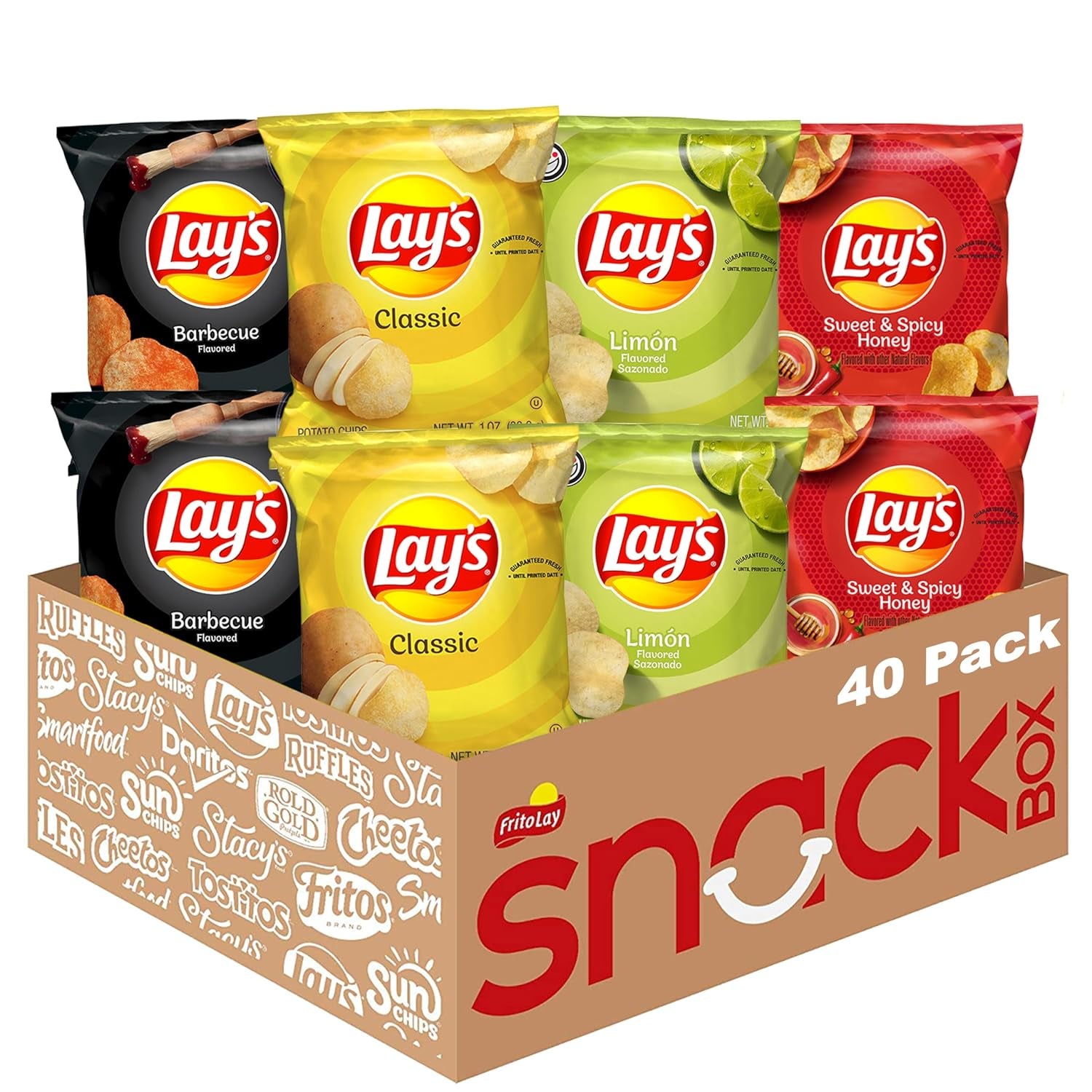 Lay'S Potato Chips, Classic, 1 Ounce (Pack of 40)