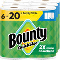 Paper Towels Quick Size, White, 6 Family Triple Rolls = 20+ Regular Rolls