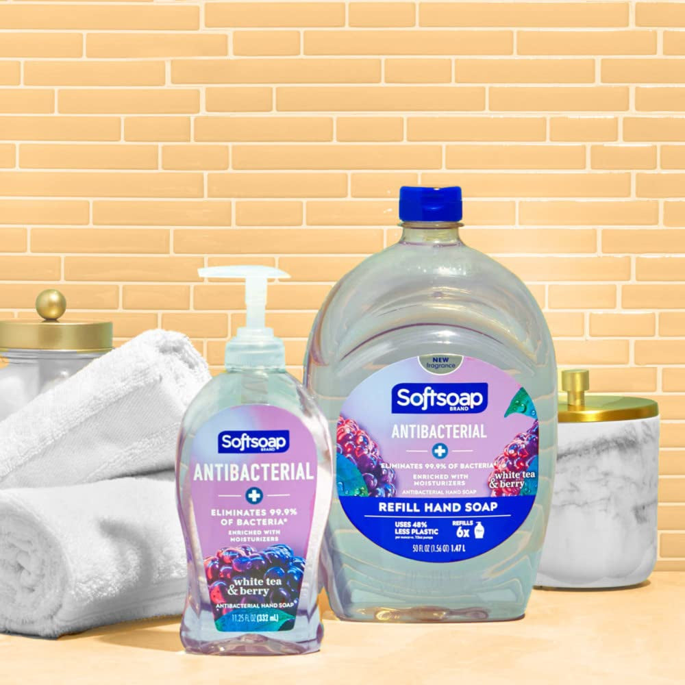 Antibacterial Liquid Hand Soap, White Tea & Berry Scent Hand Soap, 11.25 Ounce, 6 Pack