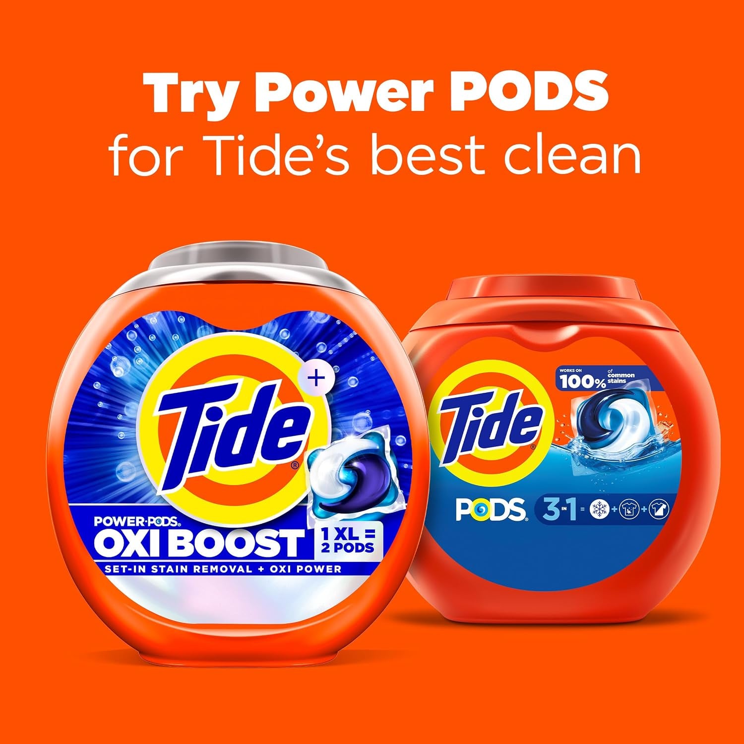 Tide PODS Laundry Detergent Pacs, 3-In-1 Stain Remover, Odor Fighter, Color Protector, 76 Count, HE Compatible, Original Scent