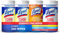 Disinfecting Wipes, All Purpose Cleaner, Multi-Surface Antibacterial Cleaning Wipes, Household Cleaning Supplies, Dorm Essentials, Lemon + Mango & Hibiscus + Crisp Linen Scent, 80 Ct. (4 Pack)