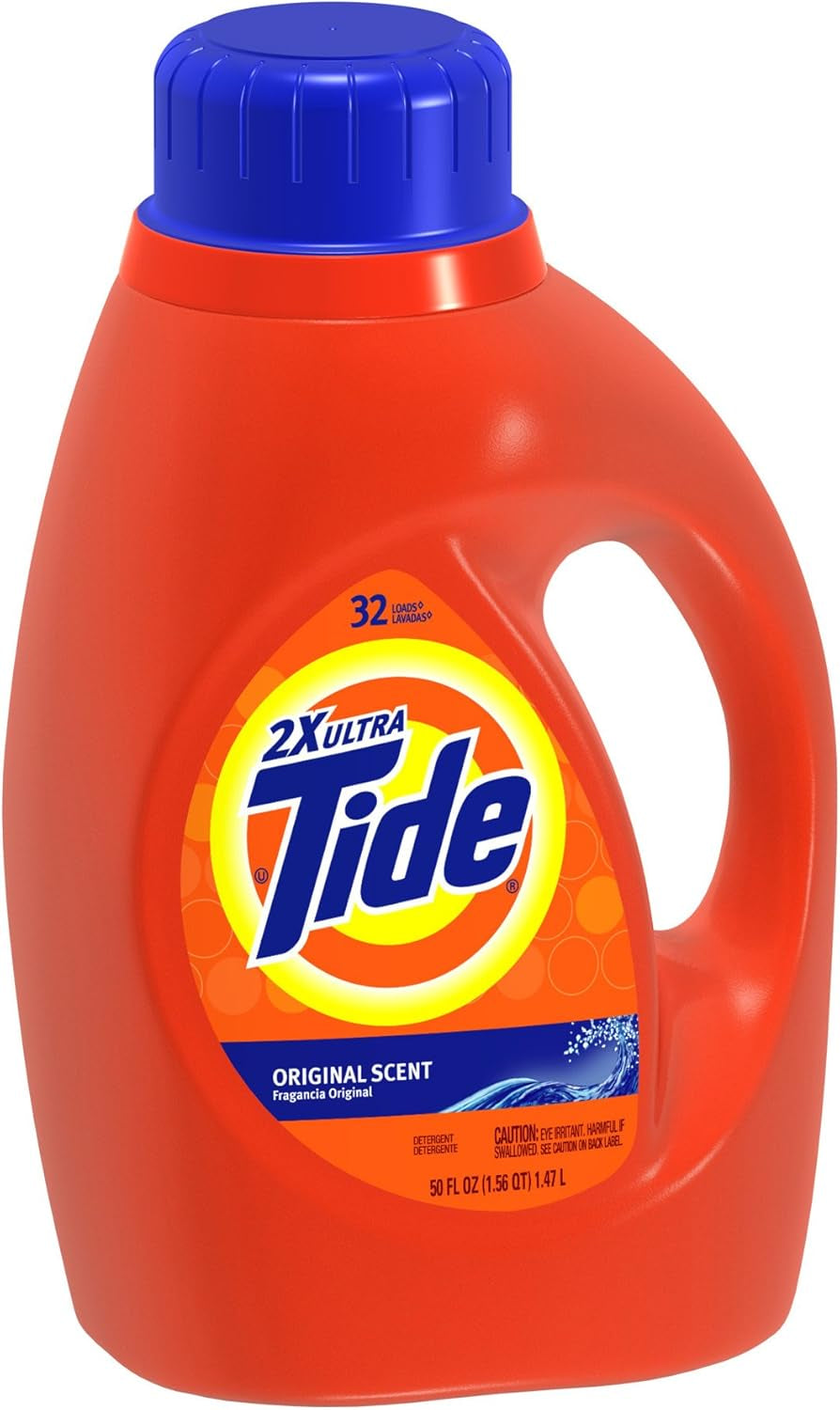 Tide Liquid Laundry Detergent, Original Scent, 125 Fl Oz, 100 Loads, Boosted Clean Even in Cold Water with Concentrated Washing Soap