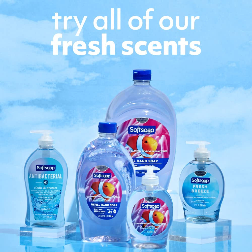 Antibacterial Hand Soap, Eliminates 99% of Bacteria, Bathroom or Kitchen Hand Soap, Cool Splash Scent, 11.25 Fl Oz (6 Pack)