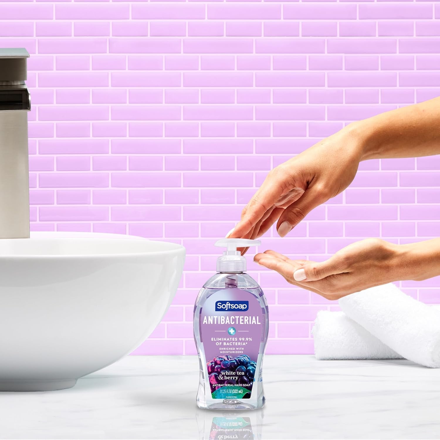 Antibacterial Liquid Hand Soap, White Tea & Berry Scent Hand Soap, 11.25 Ounce, 6 Pack
