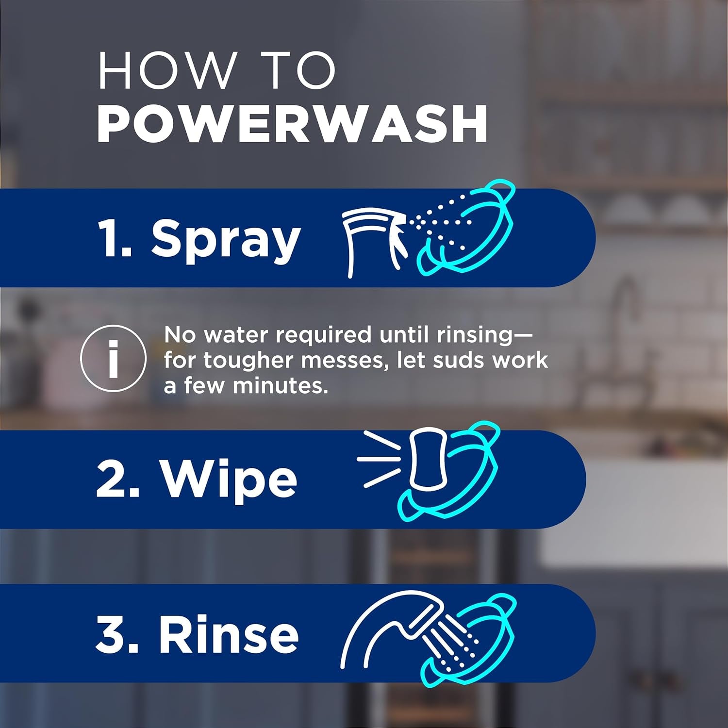 Powerwash Gain Original Dish Spray, Liquid Dish Soap, Dish Soap Refill, , 1 Starter Kit + 3 Refills, 64 Fl Oz Total (16 Fl Oz/Bottle)