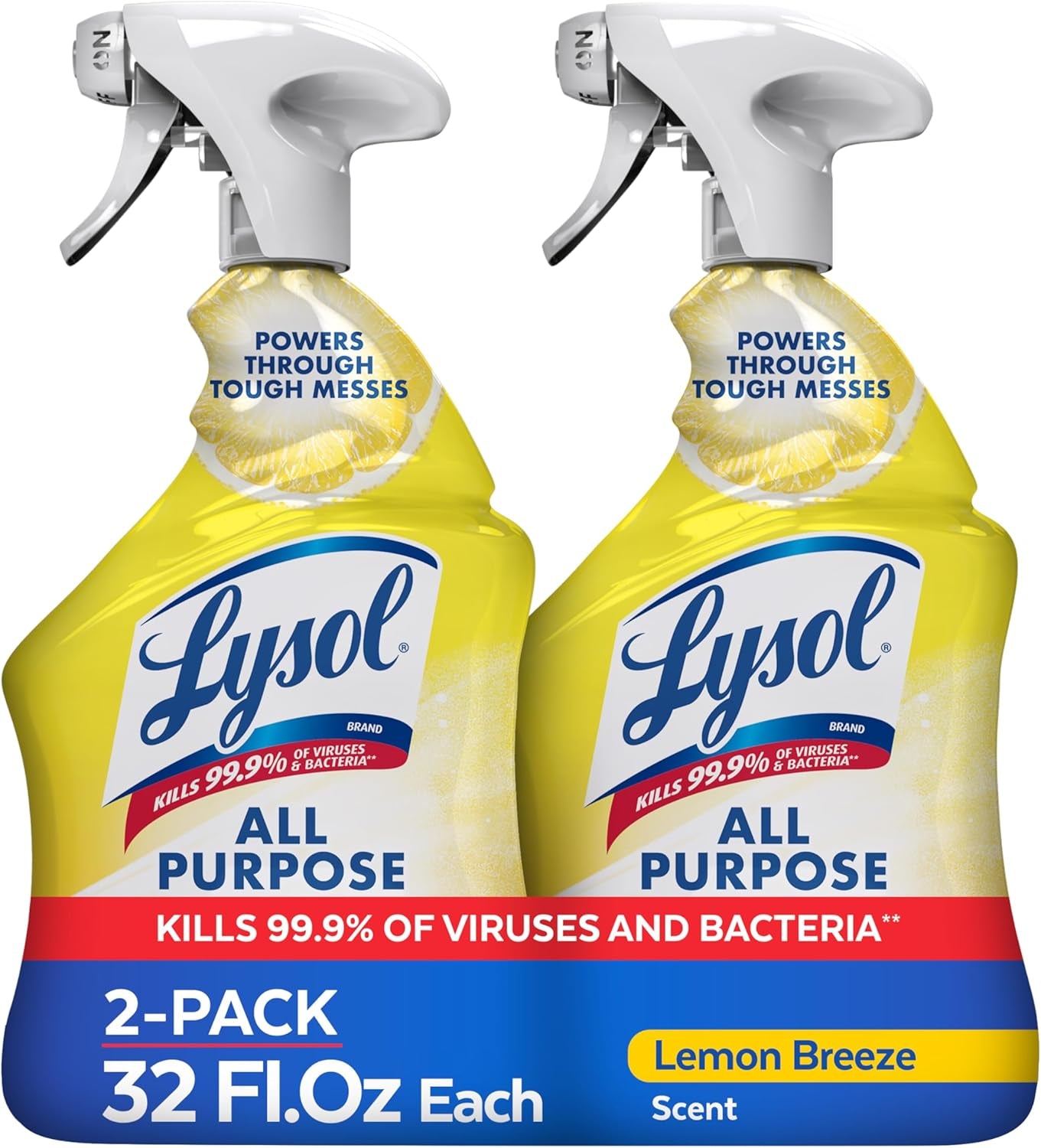 Lysol All Purpose Cleaner Spray, Multi-Purpose Disinfecting Spray, Kitchen & Bathroom Cleaner, Lemon Breeze, Lavender, & Mango Scents, 32Oz (Pack of 4)