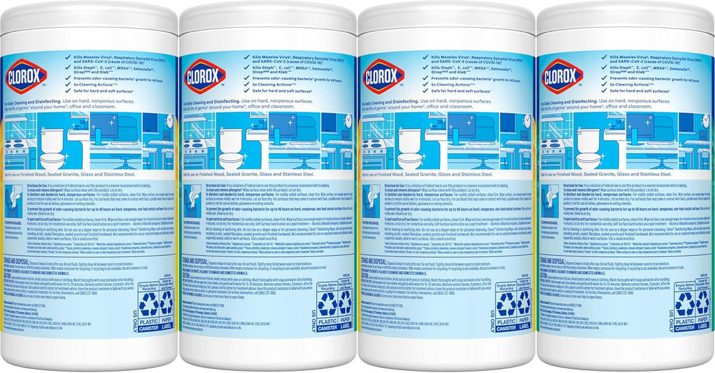 Disinfecting Wipes Variety Pack, Bleach-Free, Kills 99.9% of Germs and Viruses Including COVID-19, 75 Count, Pack of 4