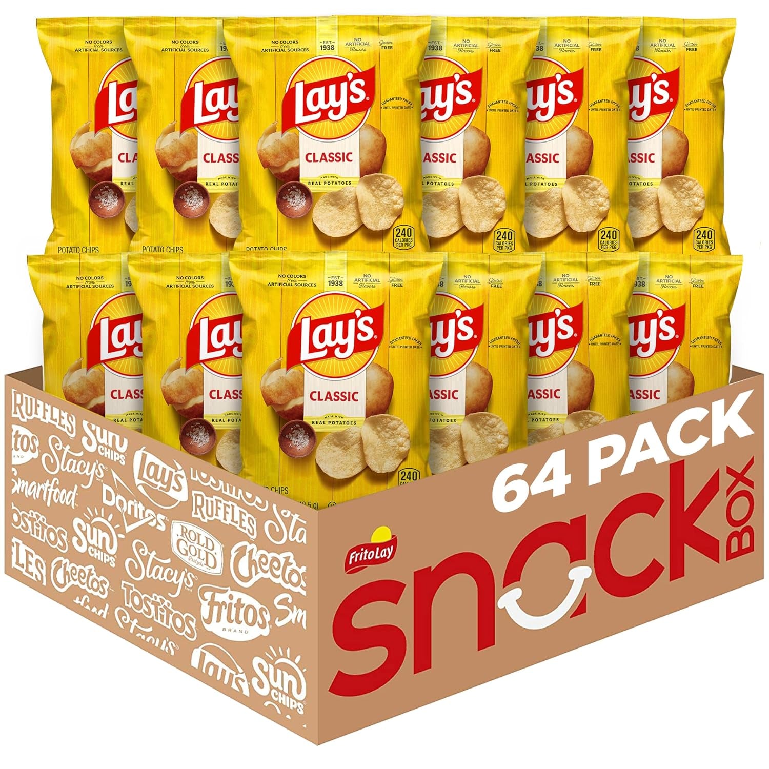 Lay'S Potato Chips, Classic, 1 Ounce (Pack of 40)