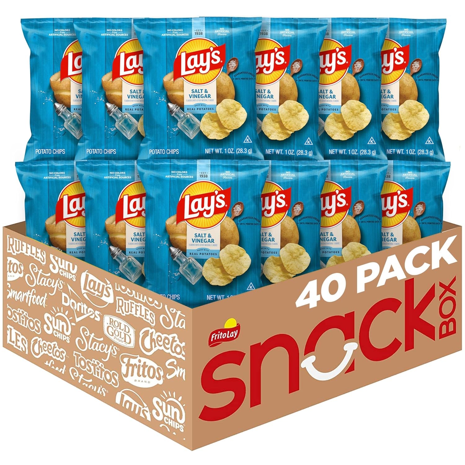 Lay'S Potato Chips, Classic, 1 Ounce (Pack of 40)