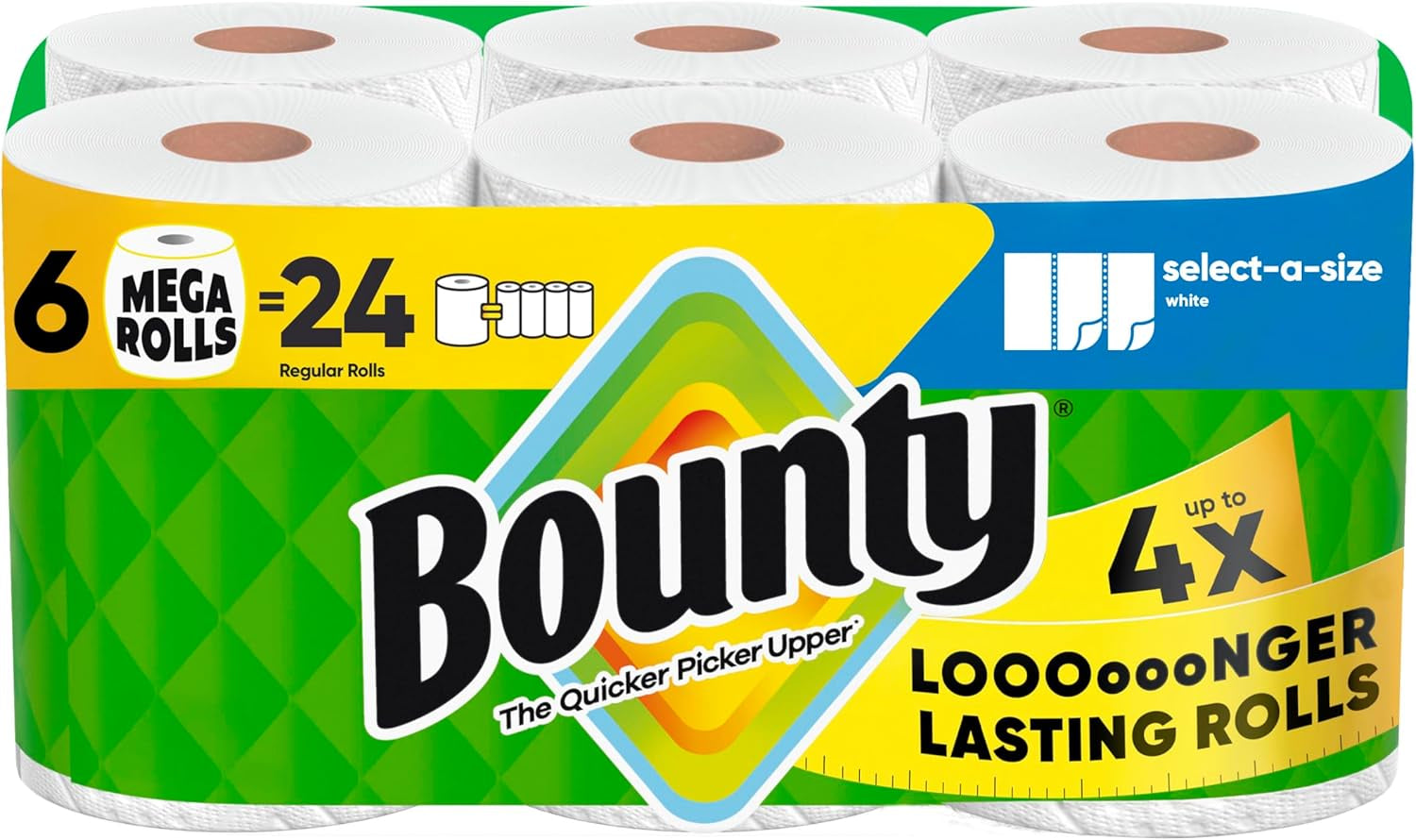 Bounty Select-A-Size Paper Towels, White, 8 Triple Rolls = 24 Regular Roll