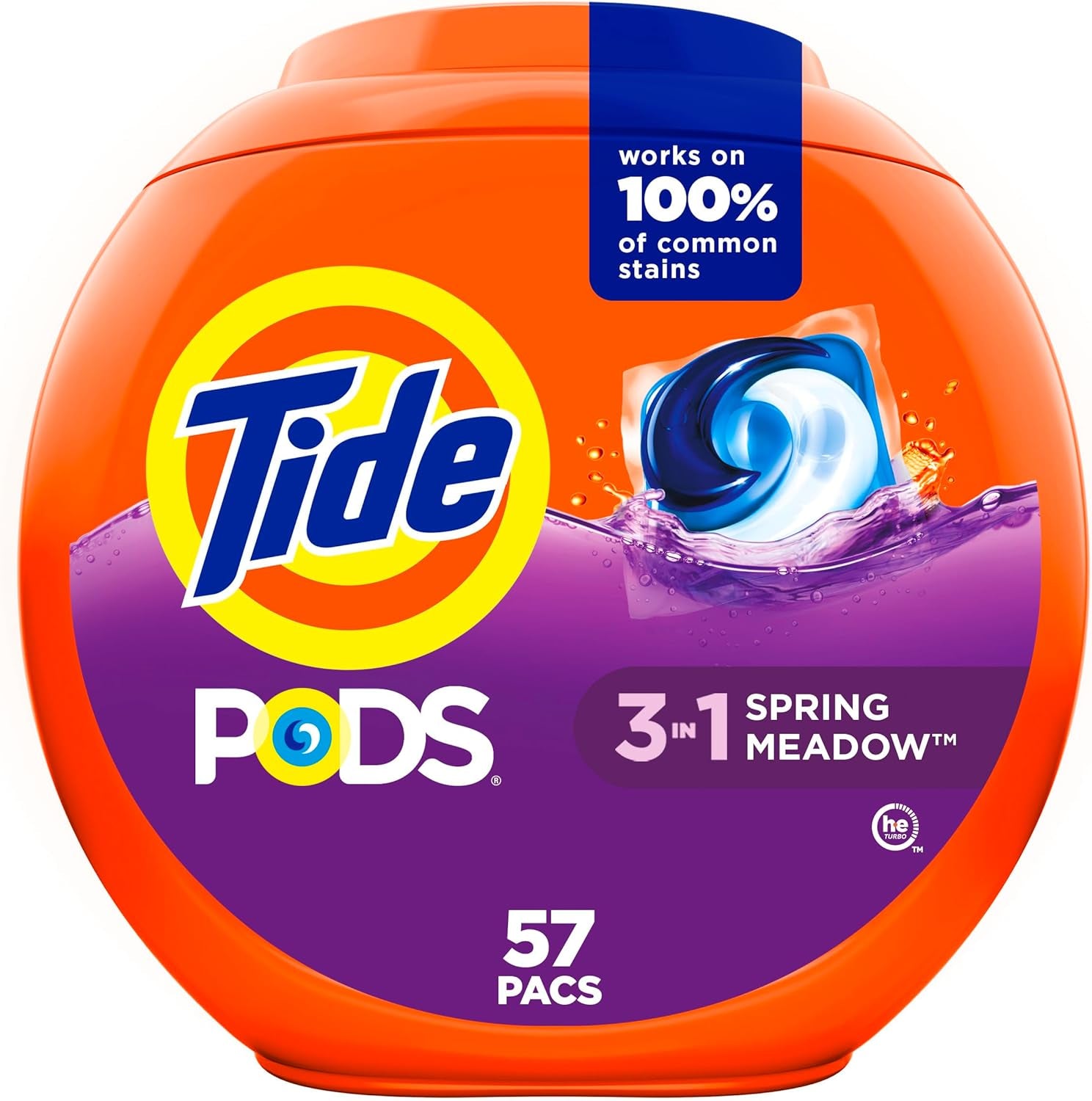 Tide PODS Laundry Detergent Pacs, 3-In-1 Stain Remover, Odor Fighter, Color Protector, 76 Count, HE Compatible, Original Scent