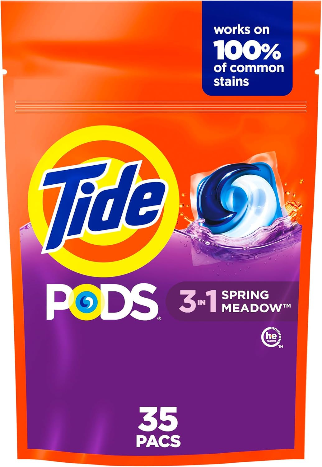 Tide PODS Laundry Detergent Pacs, 3-In-1 Stain Remover, Odor Fighter, Color Protector, 76 Count, HE Compatible, Original Scent