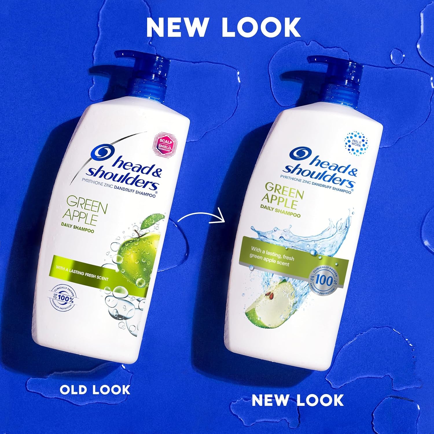Head & Shoulders Anti-Dandruff Shampoo with 1% Pyrithione Zinc, Clinically Proven & Scalp Care Treatment, Fresh Green Apple Scent, 32.1 Fl Oz Each, 2 Pack