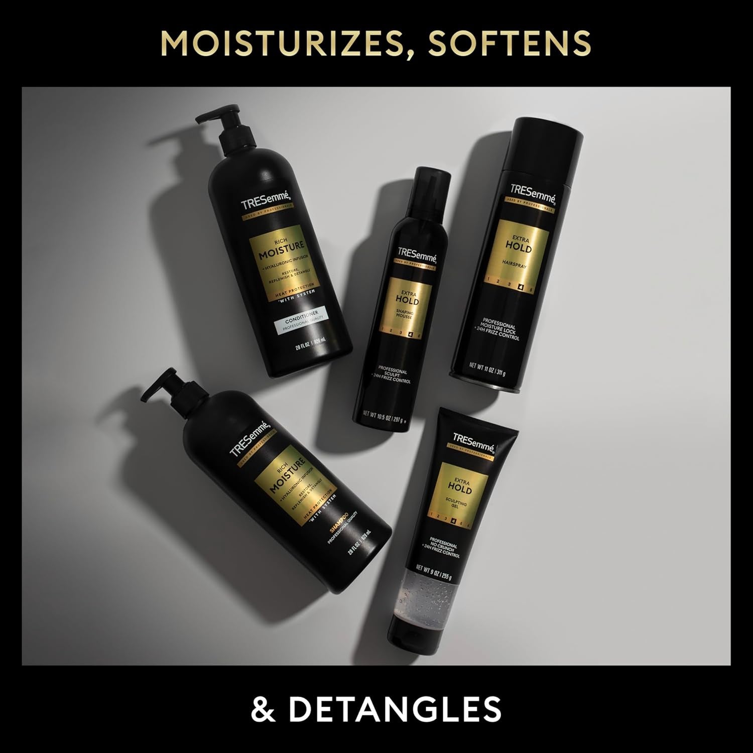 Tresemmé Rich Moisture Hydrating Shampoo 3 Count for Dry Hair Formulated with Pro Style Technology 28 Fl Oz