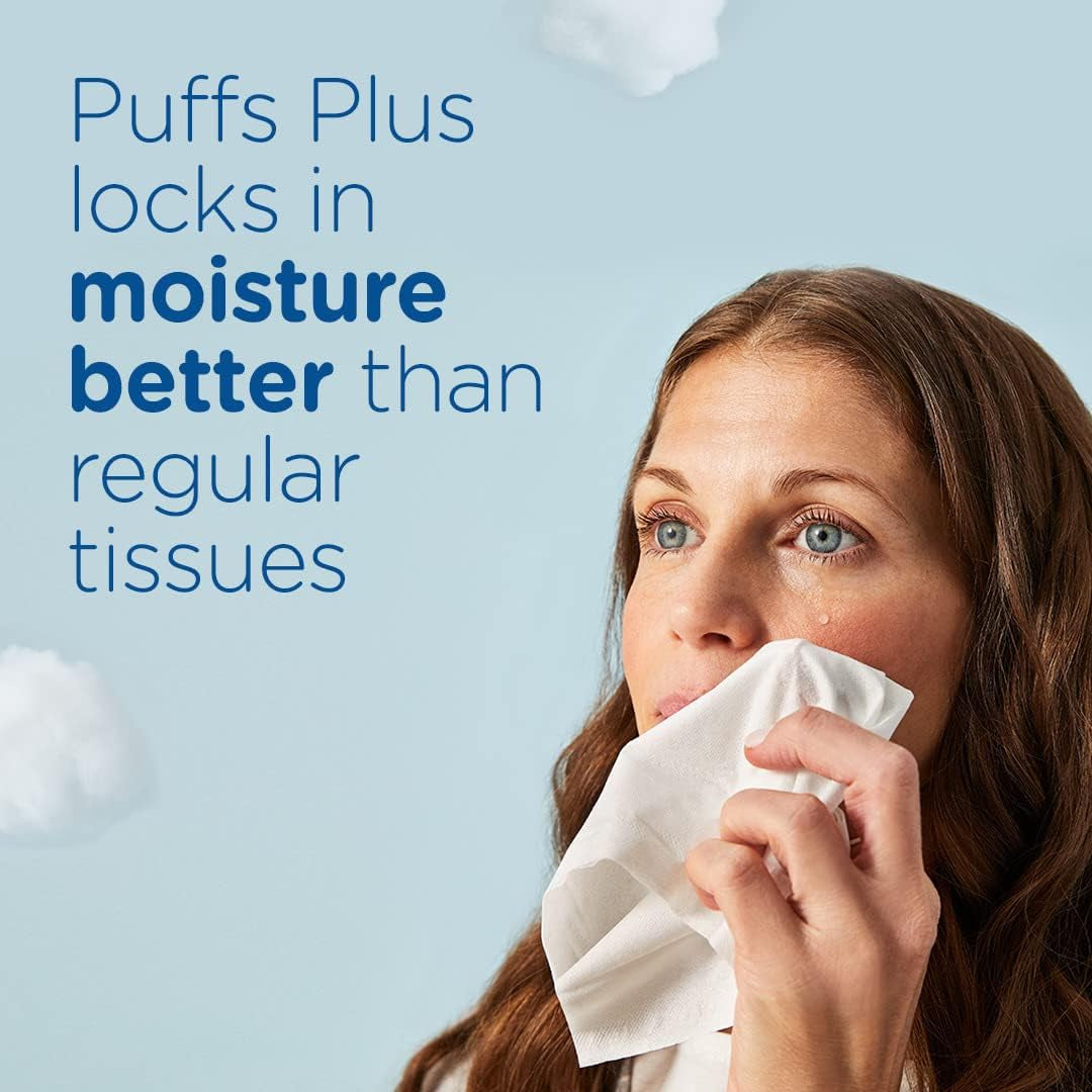 Puffs plus Lotion Facial Tissue, 48 Tissues, Pack of 4 | Cube Box