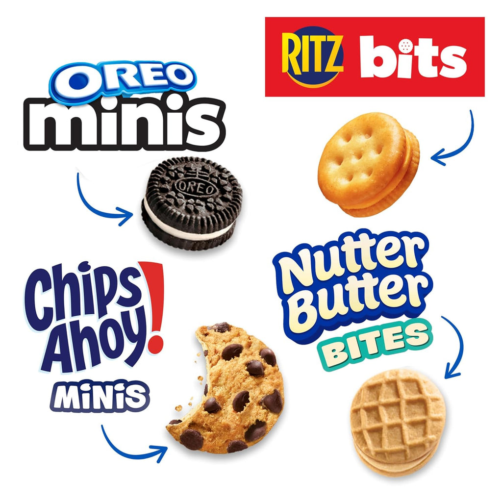 Snacks Variety Pack, OREO Minis, Nutter Butter Bites, CHIPS AHOY! Minis Cookies, and RITZ Bits Cheese Sandwich Crackers, 20 Snack Packs
