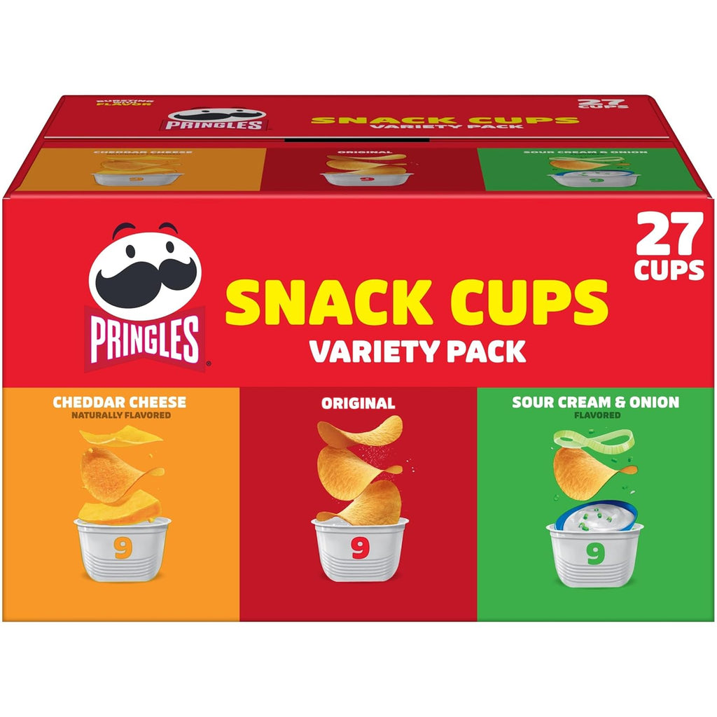 Potato Crisps Chips, Lunch Snacks, Snack Cups, Variety Pack, 19.3Oz Box (27 Cups)