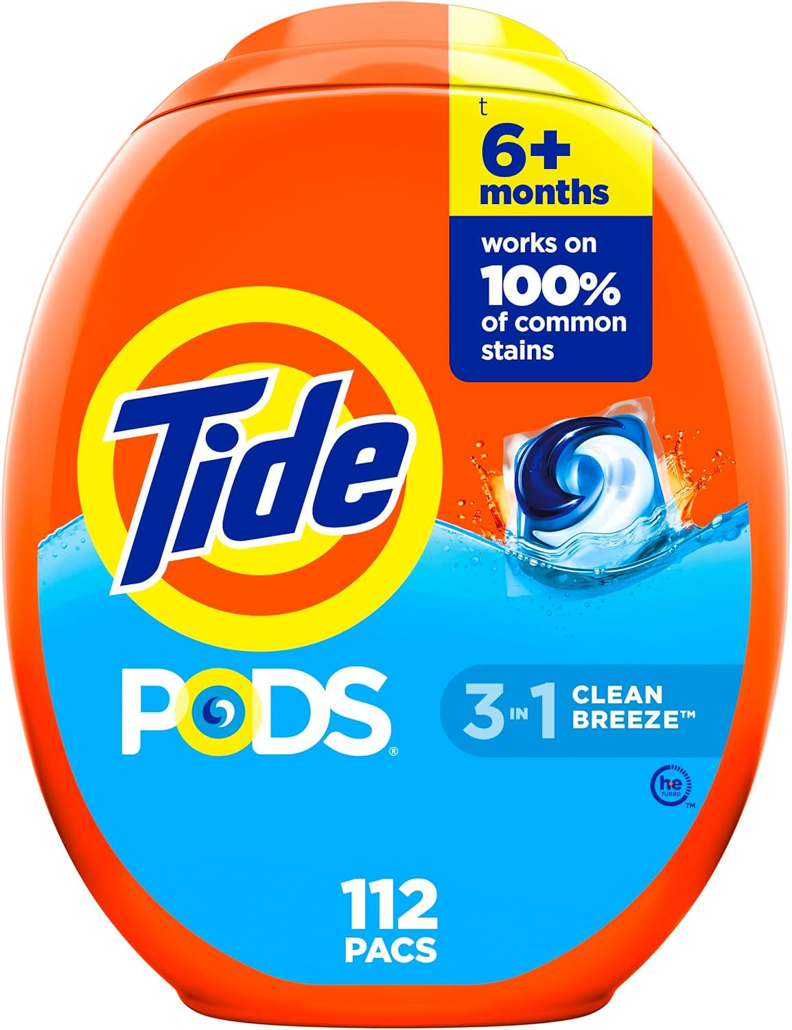 Tide PODS Laundry Detergent Pacs, 3-In-1 Stain Remover, Odor Fighter, Color Protector, 76 Count, HE Compatible, Original Scent