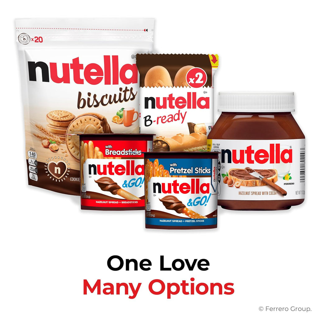 Nutella & GO! Chocolate Hazelnut Spread with Cocoa + Breadsticks, 24 Bulk Snack Packs, 1.8 Oz Each