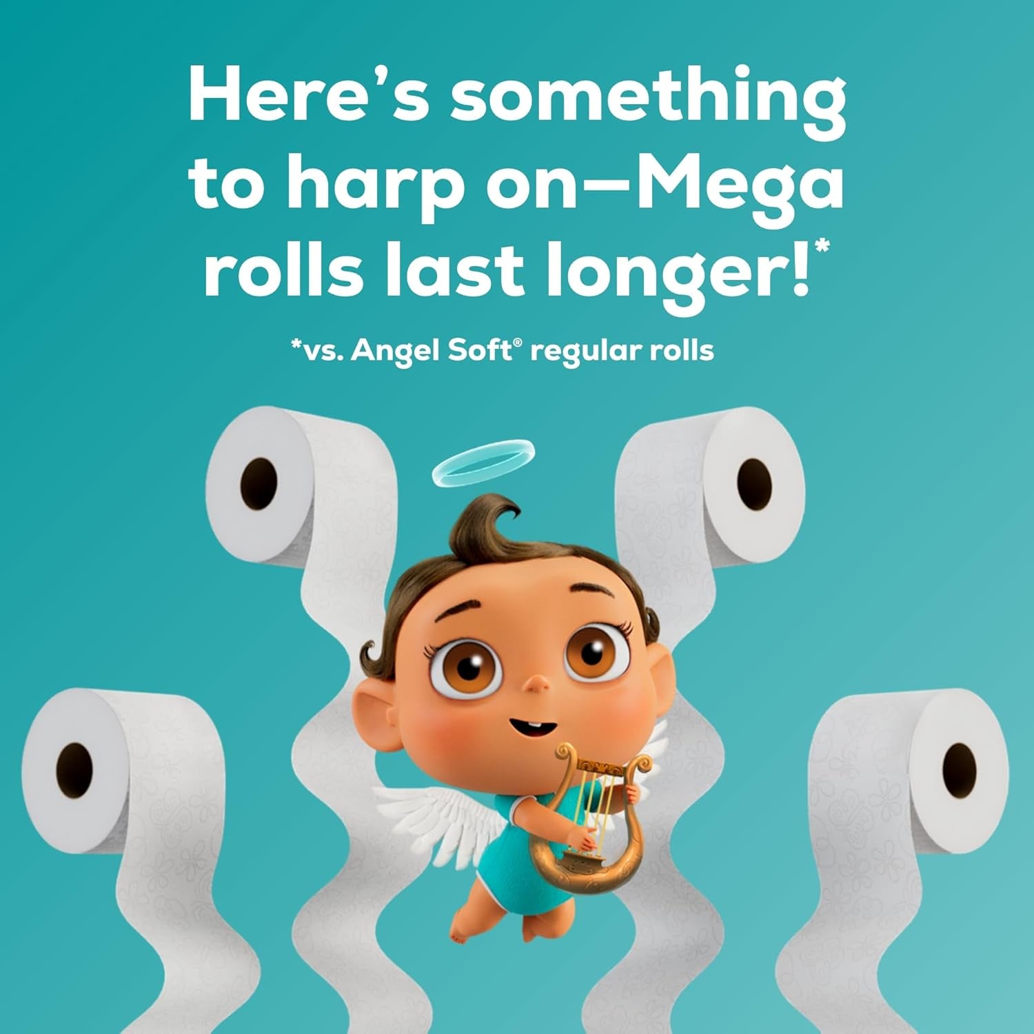 Angel Soft Toilet Paper, 12 Mega Rolls = 48 Regular Rolls, Soft and Strong Toilet Tissue