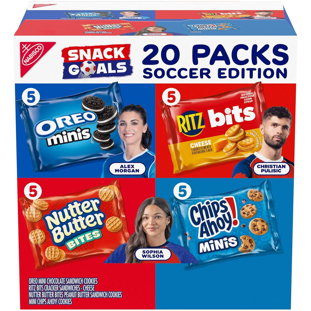 Snacks Variety Pack, OREO Minis, Nutter Butter Bites, CHIPS AHOY! Minis Cookies, and RITZ Bits Cheese Sandwich Crackers, 20 Snack Packs