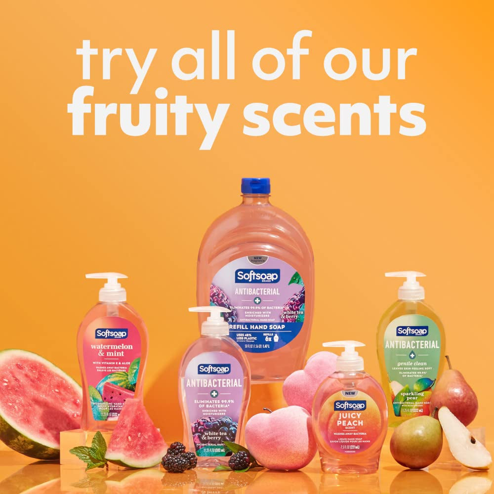 Antibacterial Liquid Hand Soap, White Tea & Berry Scent Hand Soap, 11.25 Ounce, 6 Pack