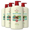 Old Spice Body Wash for Men, 24/7 Shower Fresh with Lasting Scent, Cleanse & Refresh, Gentle on Skin, Vitamin B3, Fiji with Palm Tree + Coconut Scent, 25 Oz (Pack of 4)