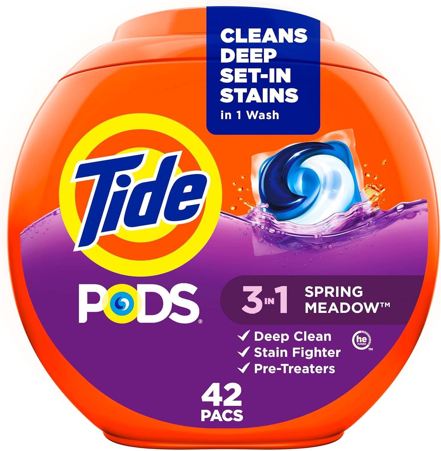 Tide PODS Laundry Detergent Pacs, 3-In-1 Stain Remover, Odor Fighter, Color Protector, 76 Count, HE Compatible, Original Scent