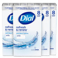 Dial Antibacterial Bar Soap, Refresh & Renew, White, 4 Oz, 32 Bars