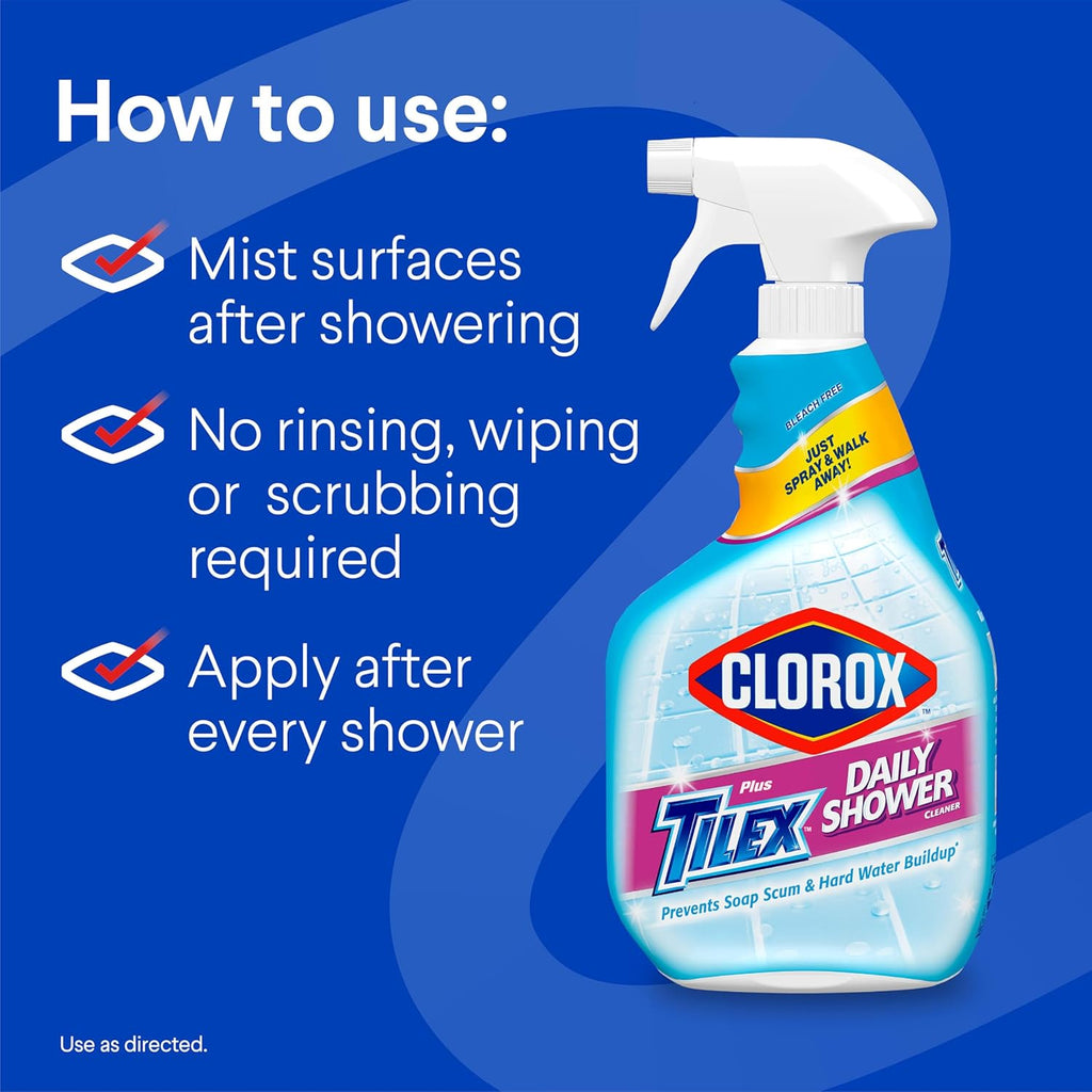 plus Tilex Daily Shower Cleaner, 32 Fluid Ounce Spray Bottle, Pack of 3