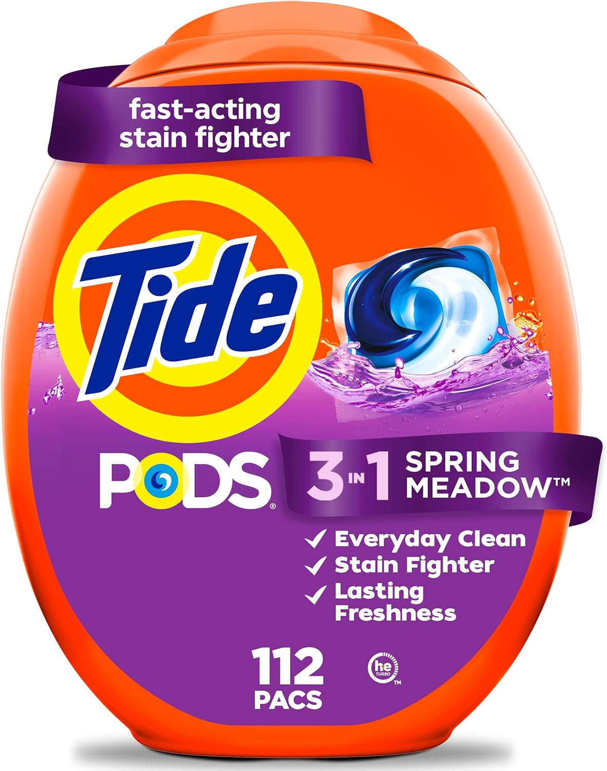 Tide PODS Laundry Detergent Pacs, 3-In-1 Stain Remover, Odor Fighter, Color Protector, 76 Count, HE Compatible, Original Scent
