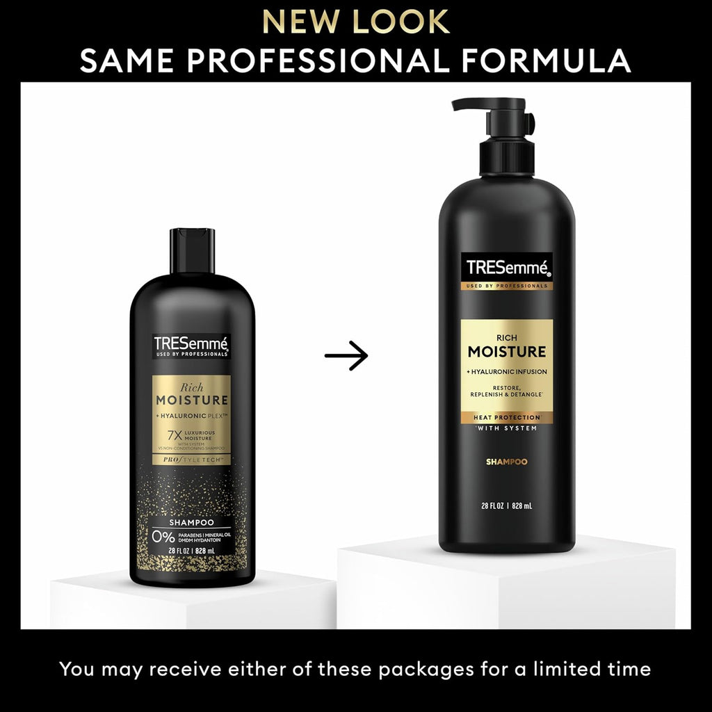 Tresemmé Rich Moisture Hydrating Shampoo 3 Count for Dry Hair Formulated with Pro Style Technology 28 Fl Oz