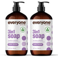 Everyone 3-In-1 Soap, Body Wash, Bubble Bath, Shampoo, 32 Ounce (Pack of 2), Vanilla and Lavender, Made with Essential Oils for Men and Women
