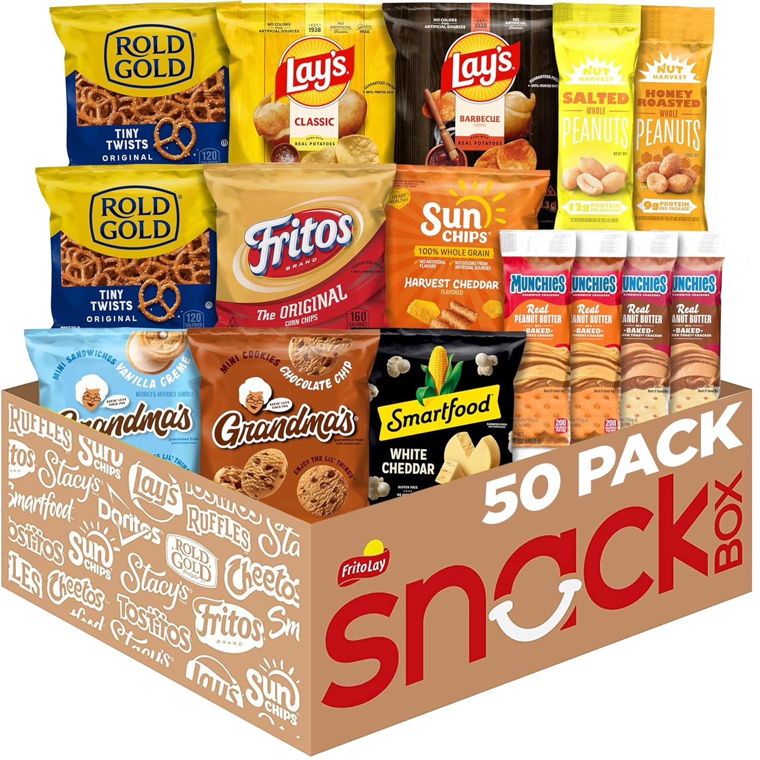 Frito-Lay Ultimate Classic Snacks Package, Variety Assortment of Chips, Cookies, Crackers, & Nuts, 0.56 Ounces, (Pack of 40) (Packaging May Vary)