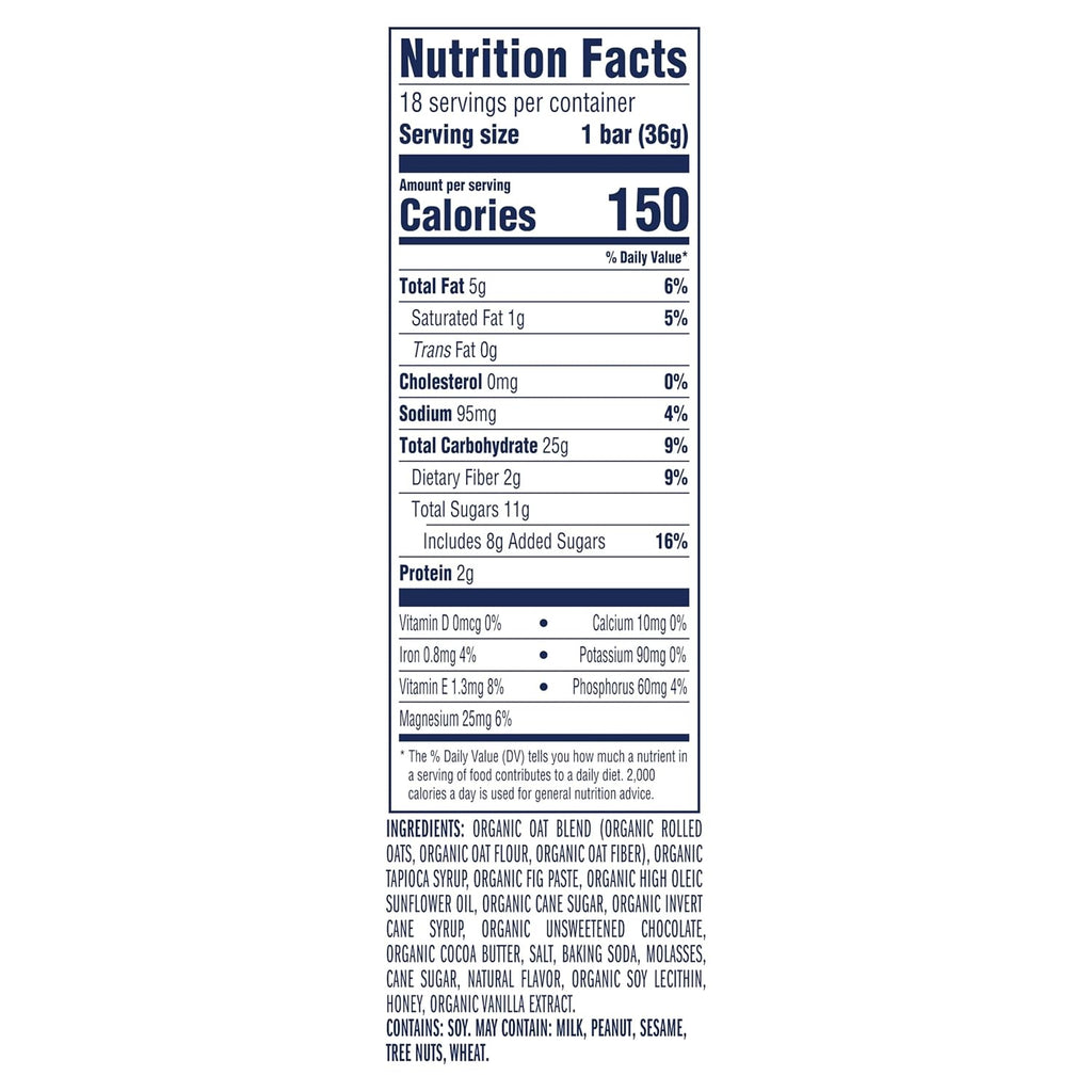 Zbar - Chocolate Chip - Soft-Baked Energy Snack Bars - Non-Gmo - 12G Whole Grains - USDA Organic Granola Bars - Snacks for Kids (18 Pack)