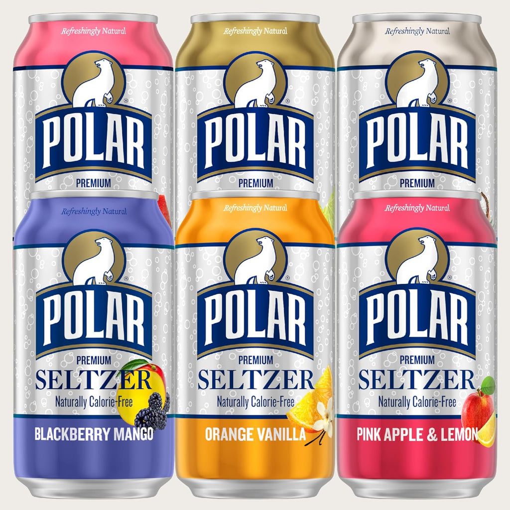 Polar Seltzer Water Sampler Variety Pack, 12 Fl Oz Cans, 18 Pack