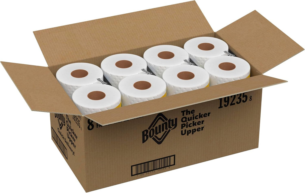 Quick-Size Paper Towels, White, 8 Family Triple Rolls = 27 Regular Rolls