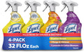 Lysol All Purpose Cleaner Spray, Multi-Purpose Disinfecting Spray, Kitchen & Bathroom Cleaner, Lemon Breeze, Lavender, & Mango Scents, 32Oz (Pack of 4)