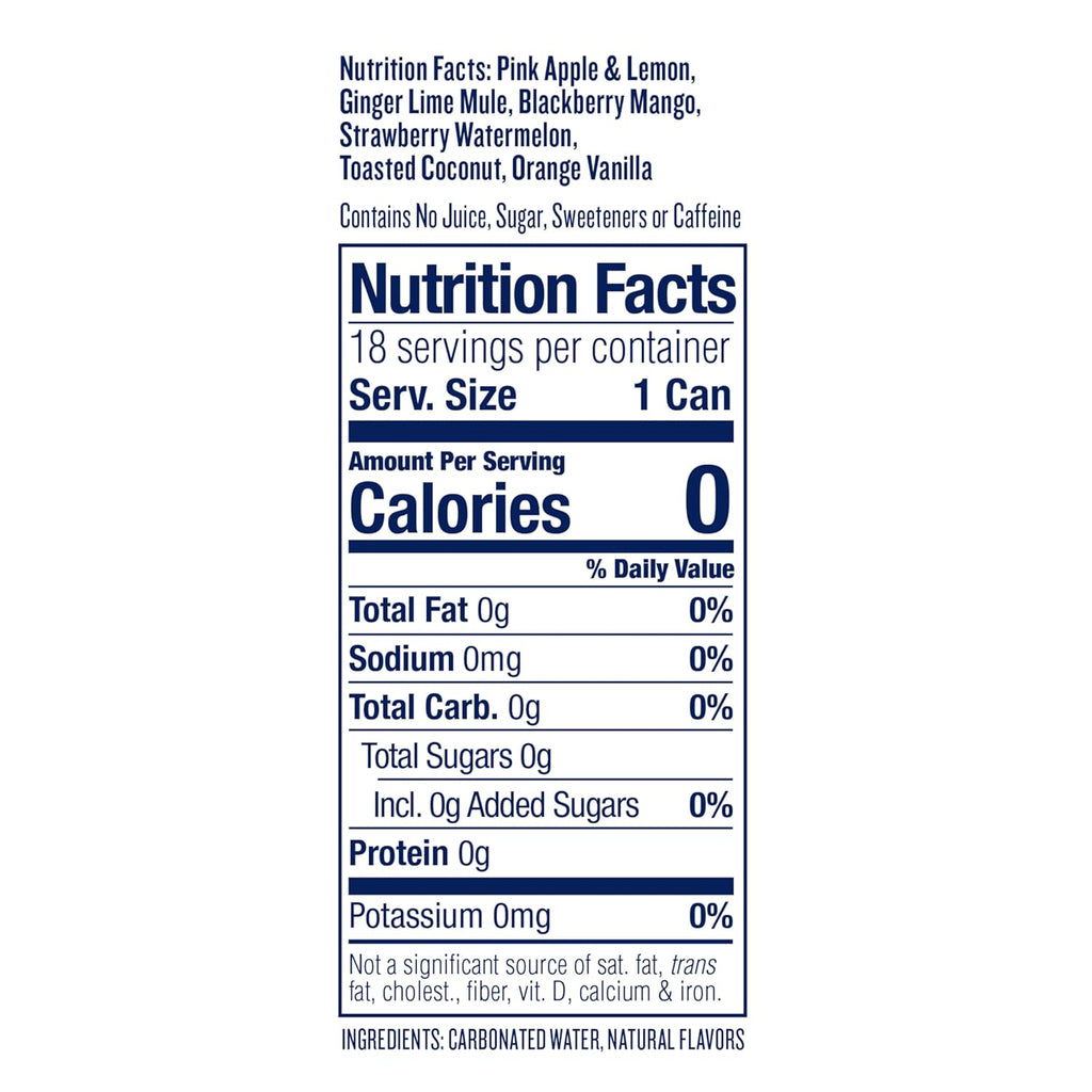 Polar Seltzer Water Sampler Variety Pack, 12 Fl Oz Cans, 18 Pack