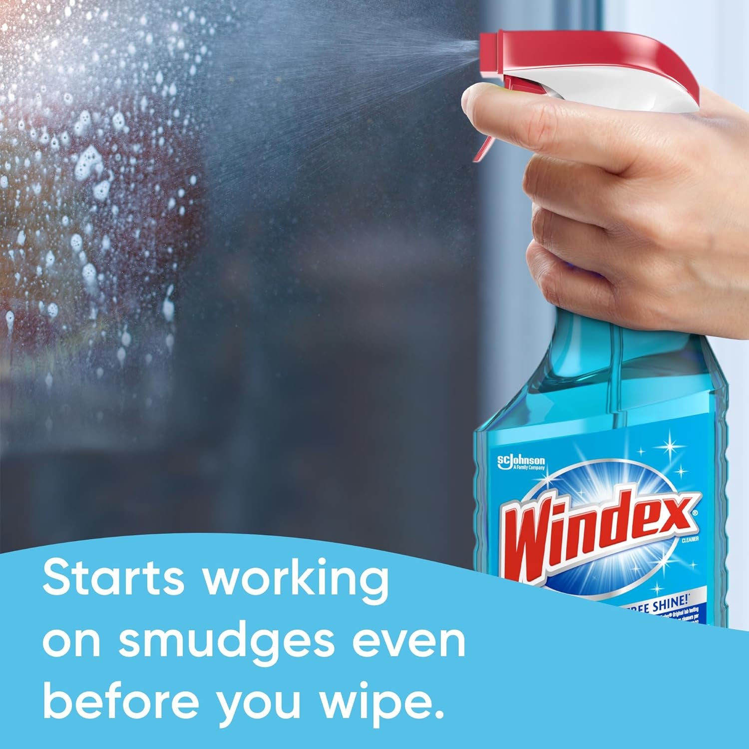 Refill Bundle of Glass and Window Cleaner Spray, Original Blue Scent, Bundle Including 23 Fl Oz Spray & a 32 Fl Oz Refill Bottle, Surface Cleaning Spray, Household Cleaning Essentials