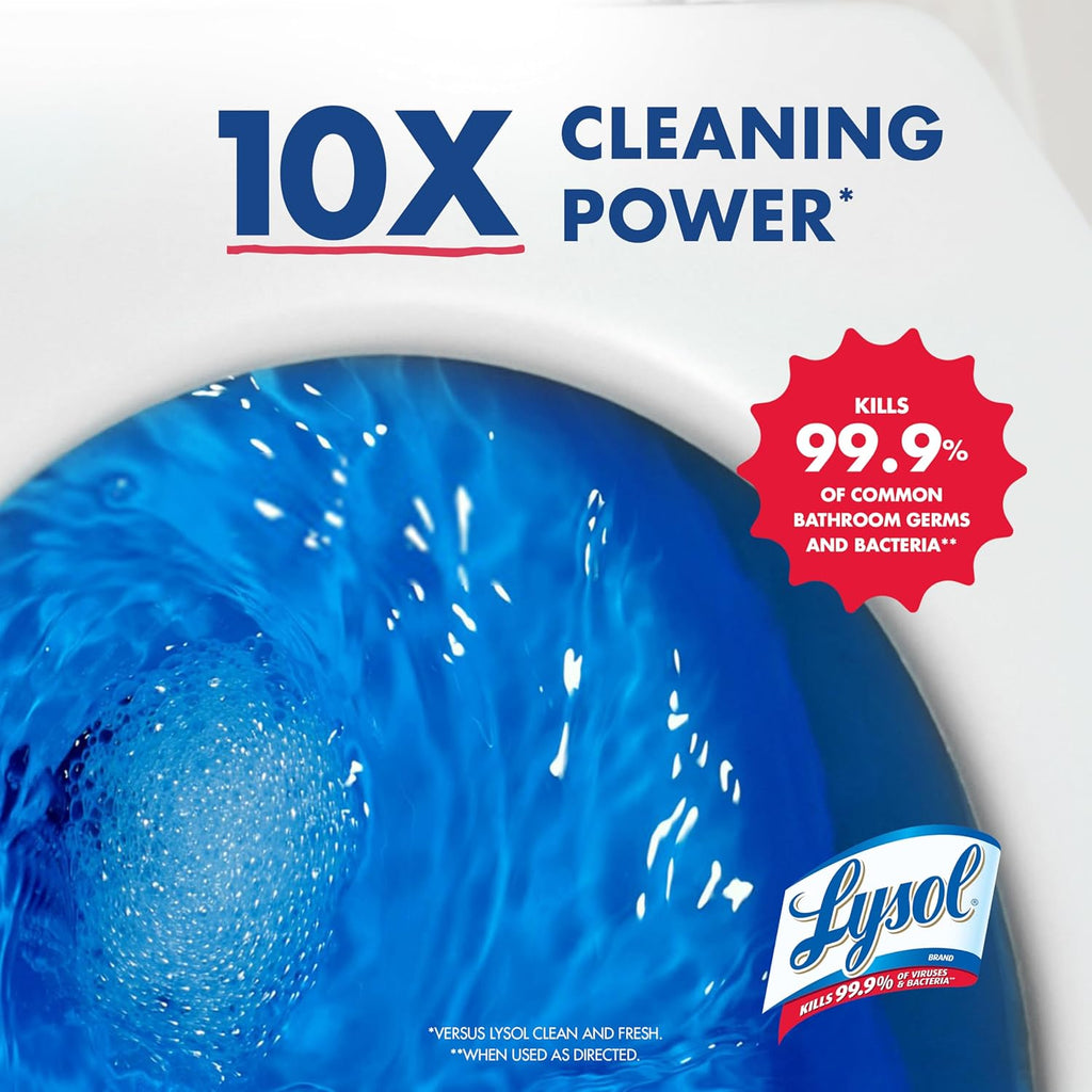 Lysol Toilet Bowl Cleaner, Max Strength Bathroom Cleaning Supplies, Toilet Bowl Cleaner Clinging Gel, Home Essential, Instant Stain Removal, Disinfecting and Deodorizing, Bleach Free, 24 Oz (4Ct)