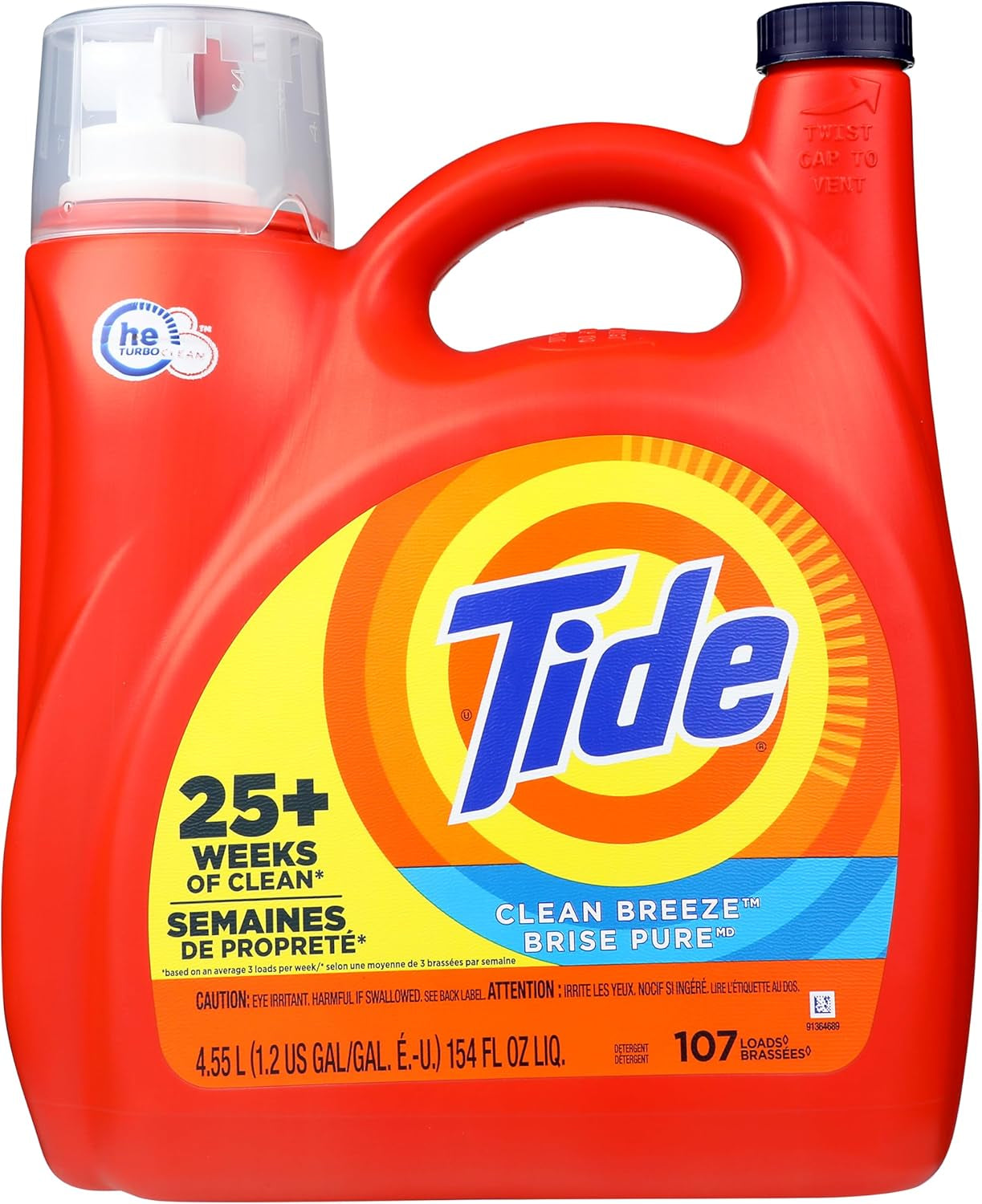 Tide Liquid Laundry Detergent, Original Scent, 125 Fl Oz, 100 Loads, Boosted Clean Even in Cold Water with Concentrated Washing Soap
