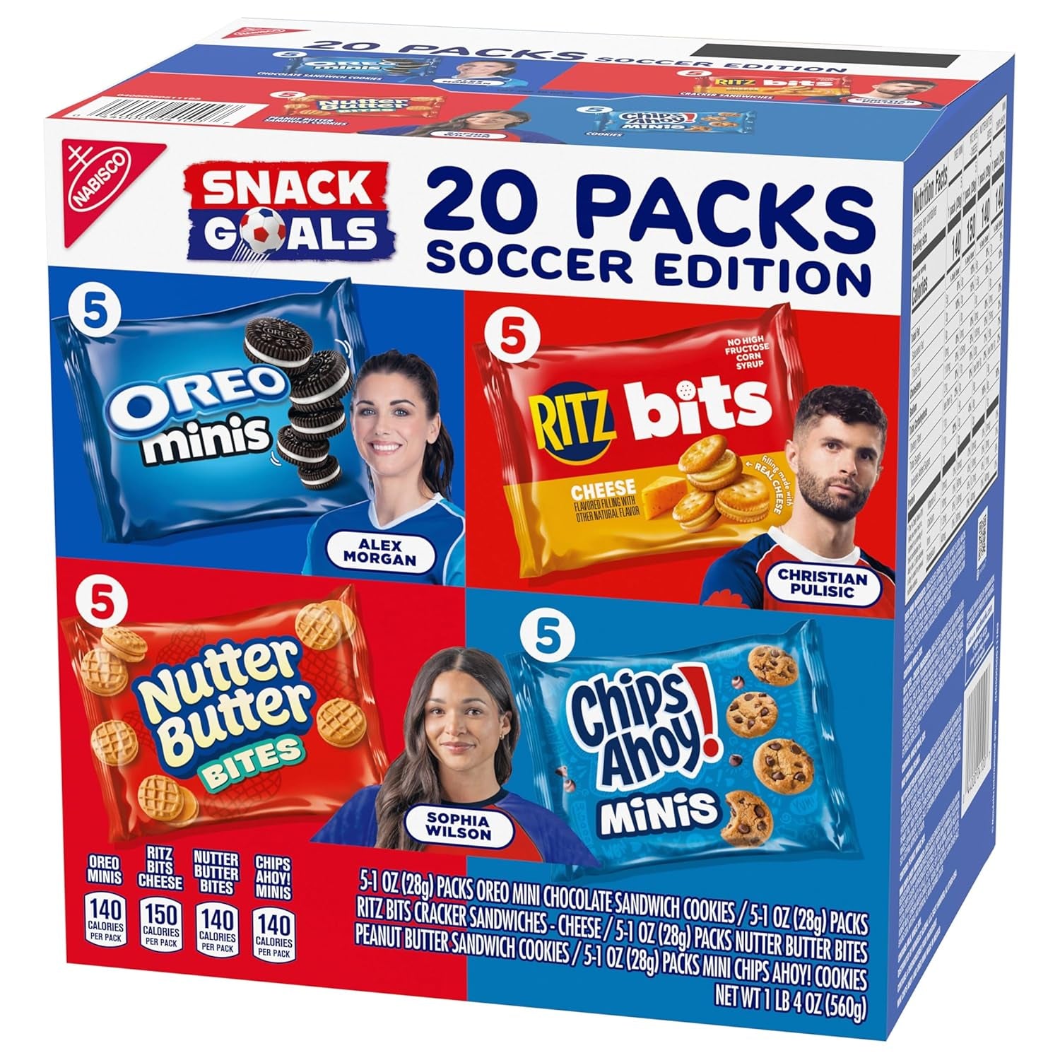 Snacks Variety Pack, OREO Minis, Nutter Butter Bites, CHIPS AHOY! Minis Cookies, and RITZ Bits Cheese Sandwich Crackers, 20 Snack Packs