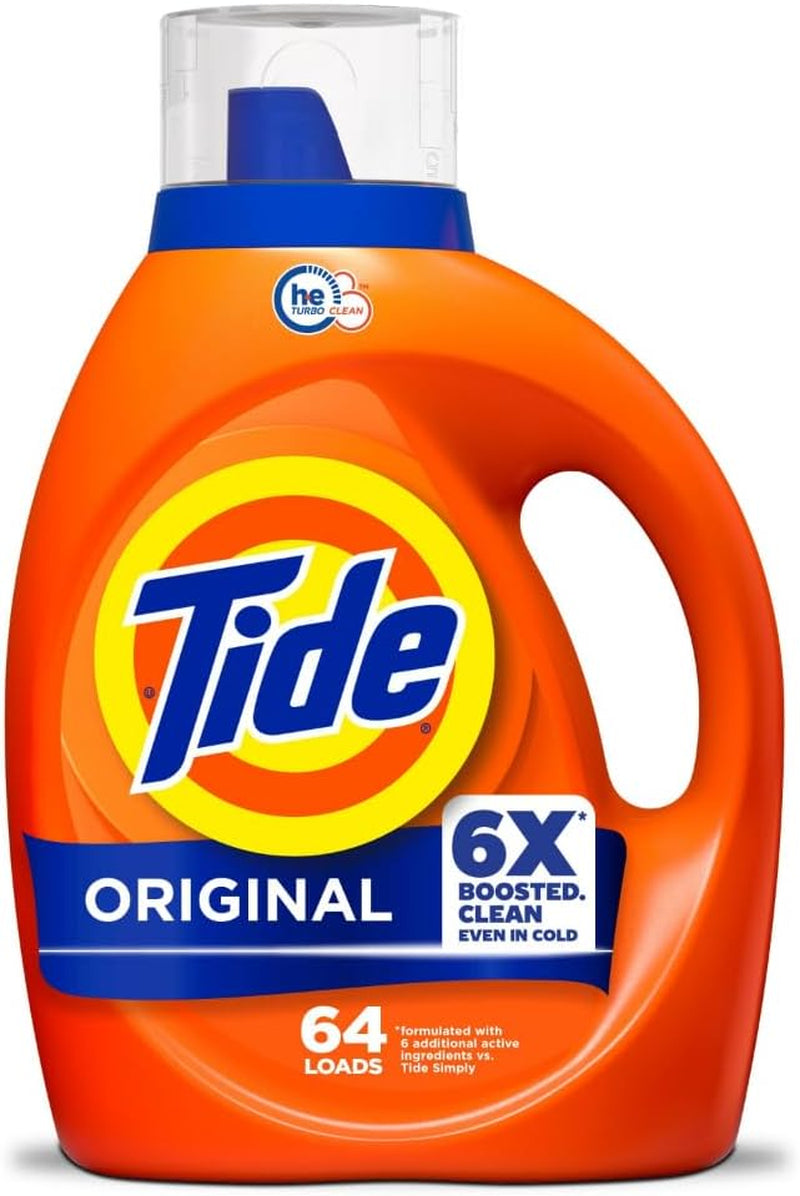 Tide Liquid Laundry Detergent, Original Scent, 125 Fl Oz, 100 Loads, Boosted Clean Even in Cold Water with Concentrated Washing Soap