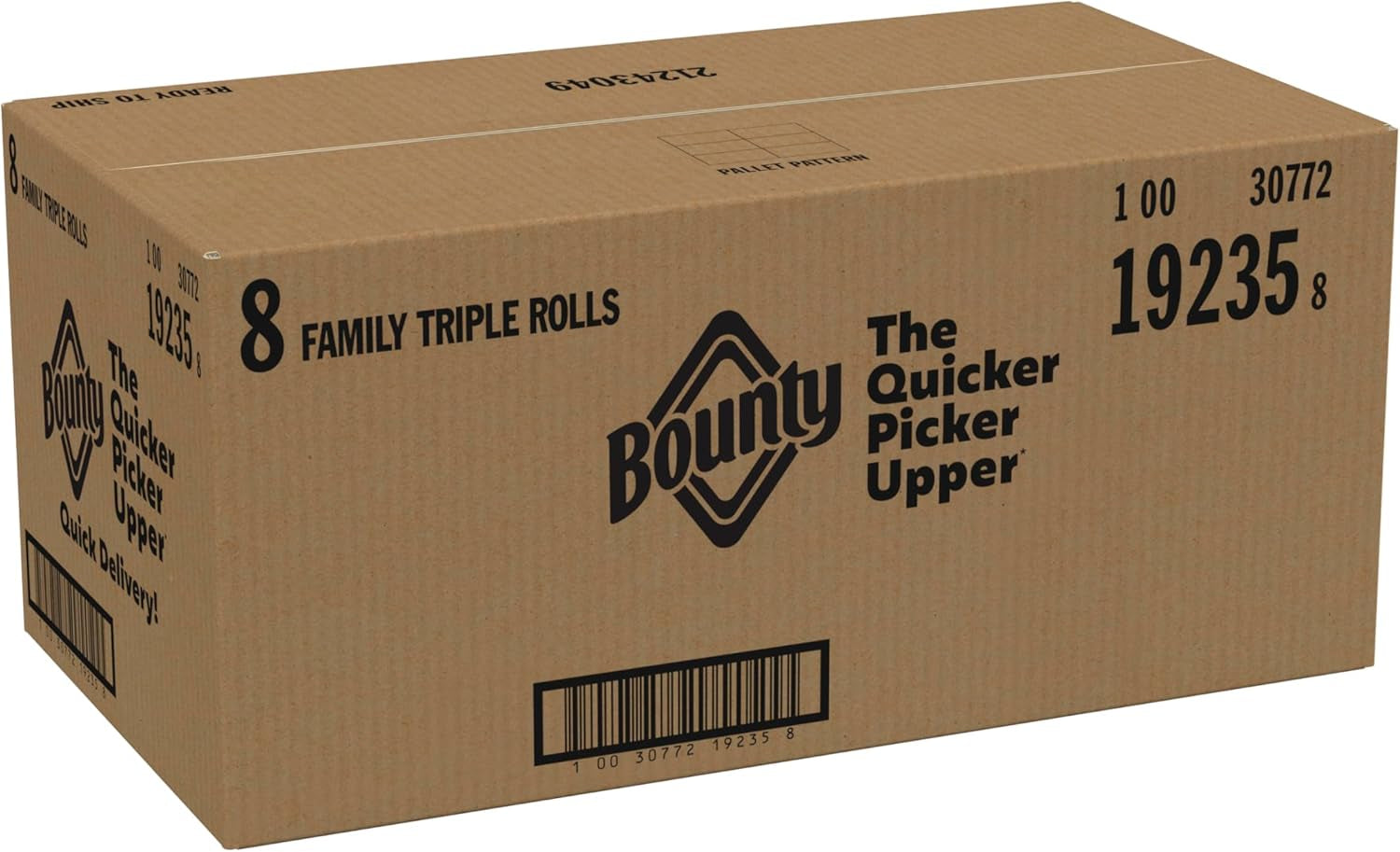 Quick-Size Paper Towels, White, 8 Family Triple Rolls = 27 Regular Rolls