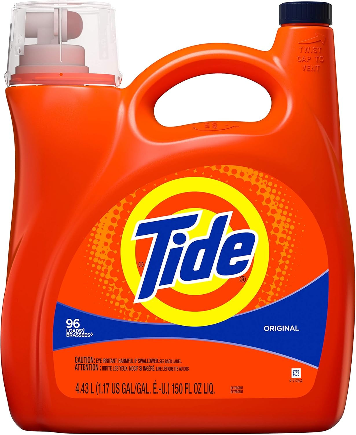 Tide Liquid Laundry Detergent, Original Scent, 125 Fl Oz, 100 Loads, Boosted Clean Even in Cold Water with Concentrated Washing Soap