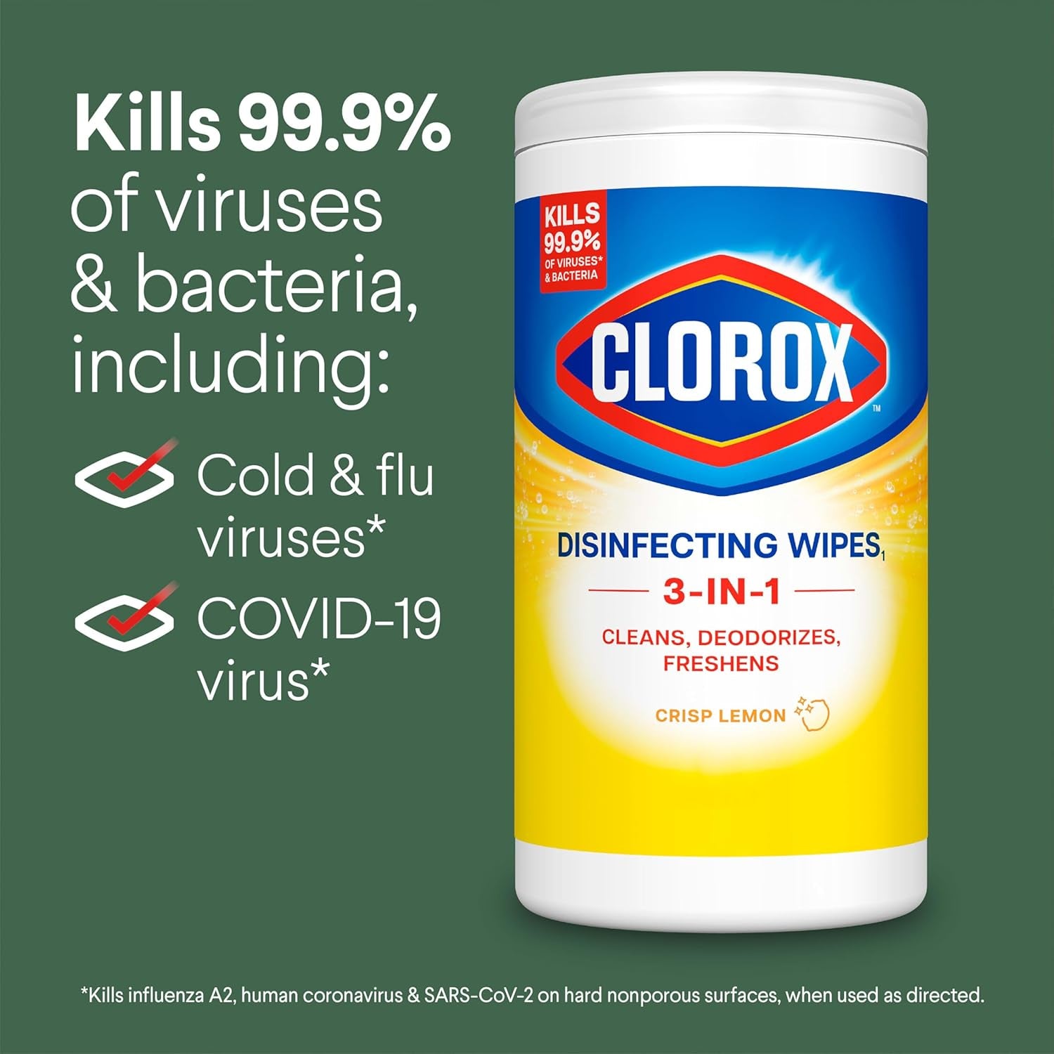 Disinfecting Wipes Variety Pack, Bleach-Free, Kills 99.9% of Germs and Viruses Including COVID-19, 75 Count, Pack of 4