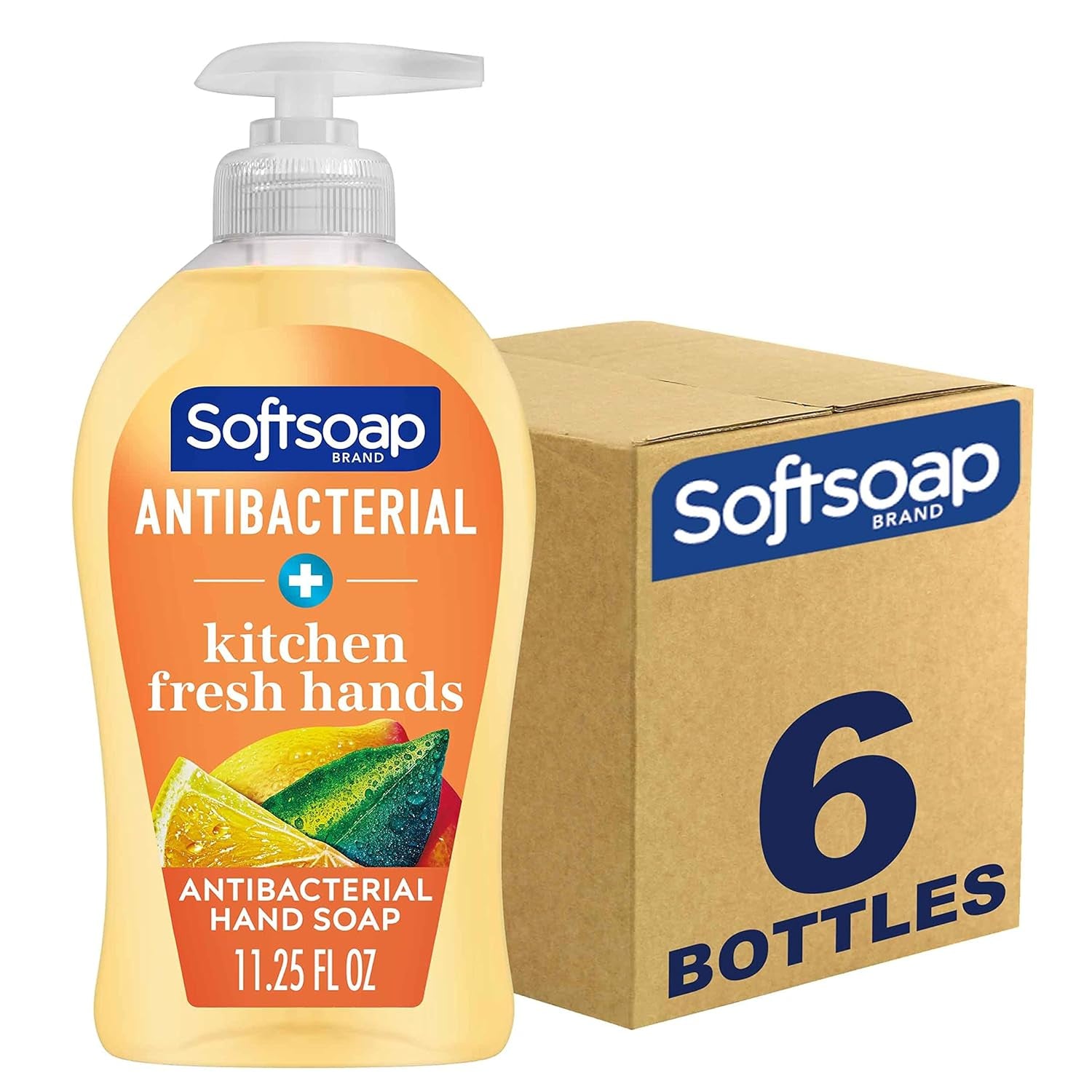 Antibacterial Liquid Hand Soap, Kitchen Fresh Hand Soap, 11.25 Fl Oz (Pack of 6)