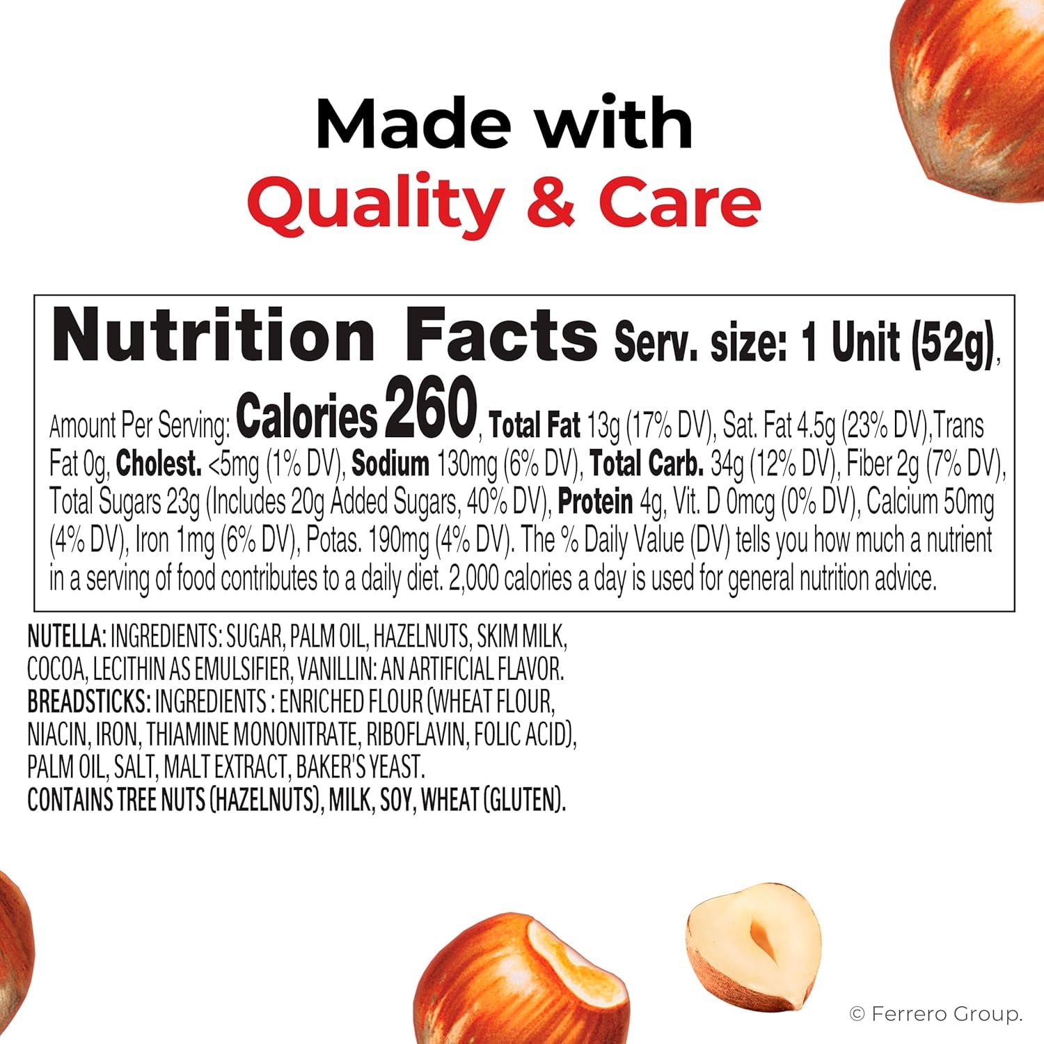 Nutella & GO! Chocolate Hazelnut Spread with Cocoa + Breadsticks, 24 Bulk Snack Packs, 1.8 Oz Each