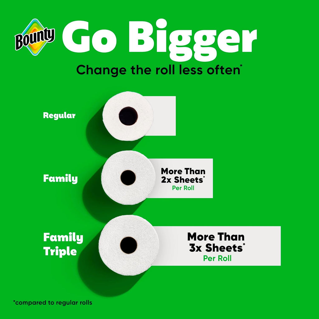 Quick-Size Paper Towels, White, 8 Family Triple Rolls = 27 Regular Rolls
